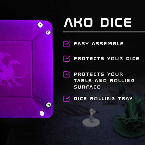 Dice Tray - Purple Velvet Dice Rolling Tray By Ako Dice - For Rpg, Dnd, And Other Dice Games. #TOP4