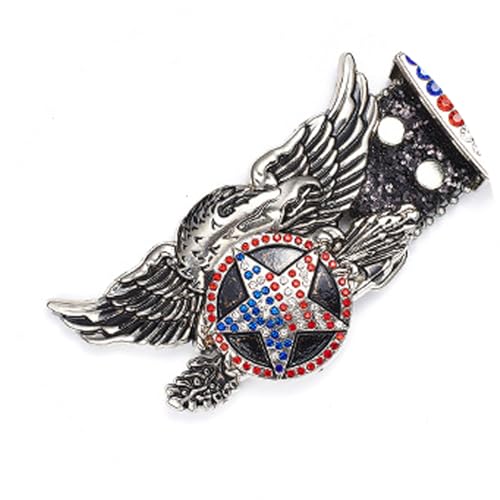 Patriotic Rhinestone Belt, Eagle Star Buckle Crystal Studded Western Cowboy Belt American Flag Bling Belt for Jeans3