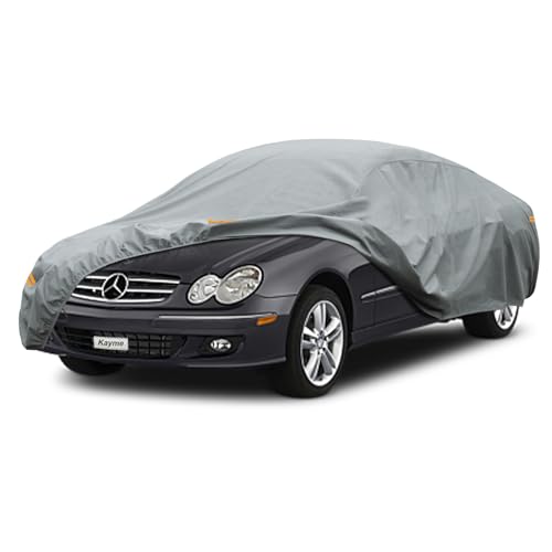 Image of Kayme Heavy Duty Car Cover Custom Fit Mercedes-Benz CLK-Class (1998-2009) Waterproof All Weather for Automobiles, Full Exterior Covers Sun Rain UV Protection.（Deliver About 3-10 Days）