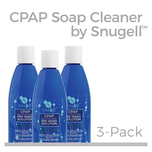 CPAP Soap Cleaner by Snugell - Neutralizing Pre-wash Solution | Pack of 3 Bottles | 8.4 oz Each | Fresh Citrus Scent | Fragrance That Neutralize Odors and Removes Body Oils from CPAP Mask