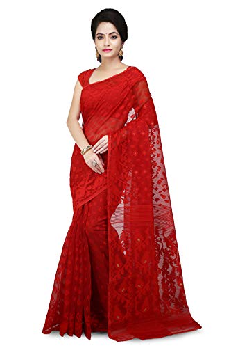 Image of WoodenTant Women's Cotton Silk Saree Without Blouse Piece