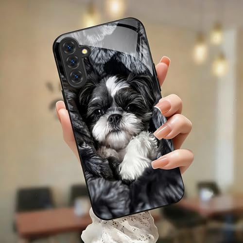 for Samsung Galaxy A16 Case 6.7 inch Shih Tzu Dog Portrait Pattern Glossy Smooth Hard Finish Case Realistic Gentle Style Pet Keepers Casual Gift
