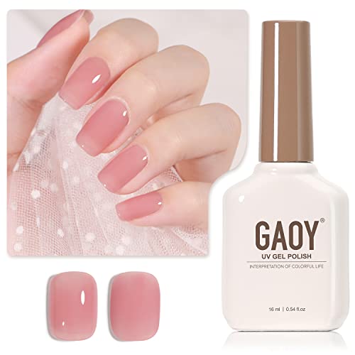 GAOY Sheer Maroon Smalto gel per unghie, 16 ml colore rosa gelatina bordeaux colore traslucido 1354 per nail art manicure e pedicure fai da te a casa, Mauve Pink