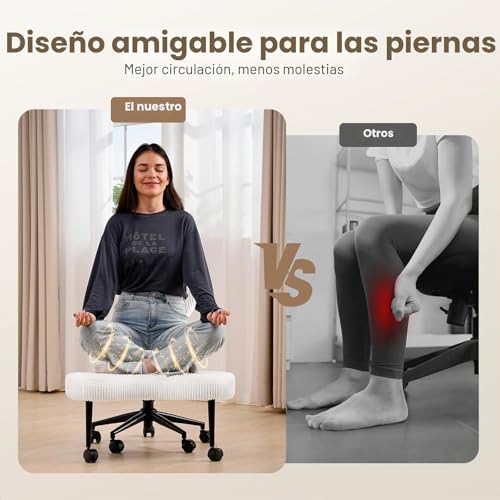 Miniatura 4 de Homrelexa Silla De Oficina Con Patas Cruzadas, Silla Ergonómica Giratoria De 360 , Silla De Escritorio Entrecruzada Con Altura Ajustable, Silla De Meditación Para Tdah Con Soporte Para La Espalda