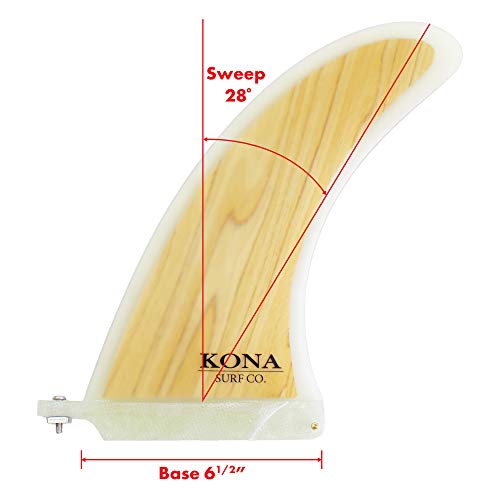 image for KONA SURF CO. Classic Single Center Fin for Longboard, Surfboard and P