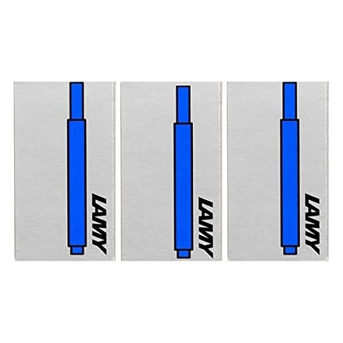 Lamy T10 Washable Blue Fountain Pen Ink Cartridges Refills Spare Replacement For All Lamy Fountian Pens (Pack Of 3 - 15 Ink Cartridges) Cover