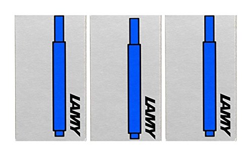Lamy T10 Washable Blue Fountain Pen Ink Cartridges Refills Spare Replacement For All Lamy Fountian Pens (Pack Of 3 - 15 Ink Cartridges)