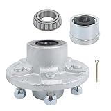 GXYWADY 5 On 4.5 Inch Trailer Hub Kit with Trailer Bearing Kit Replacement for 3500 Lbs 1-1/16 Inch to 1-3/8 Inch Spindle