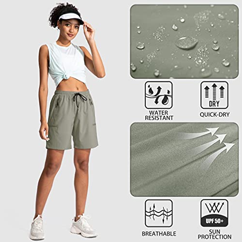 SANTINY Women's 5''/ 7''/9'' Hiking Cargo Shorts Quick Dry Lightweight Summer Shorts for Women Athletic Golf Zipper Pockets - Image 6