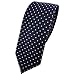 TigerTie - corbata estrecha - marina azul oscuro blanco plata lunares