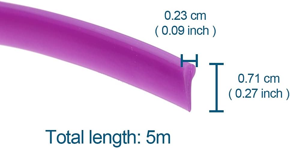 5M Flexible Trim for DIY Automobile Car Interior Exterior Moulding Trim Decorative Line Strip (Purple) image 2