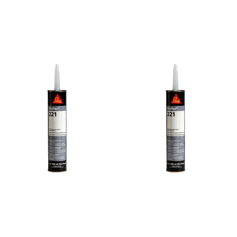 SIKASikaflex-221 Black and White Multi-Purpose 10.1 fl oz Polyurethane Sealant/Adhesive 2-Pack