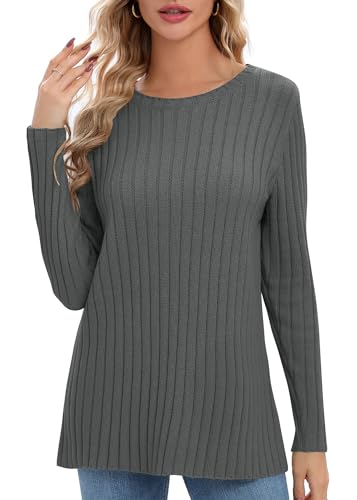 Image of Urban CoCo Women's Lightweight Crewneck Pullover Sweaters Long Sleeve Fall Knitted Sweater Tops