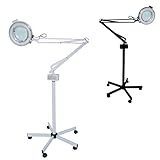 Altura máxima: 173 cm. Polironeshop Lámpara con lente de 5 dioptrías más soporte ajustable mueble estudio masaje esteticista estética tatuaje (negro)