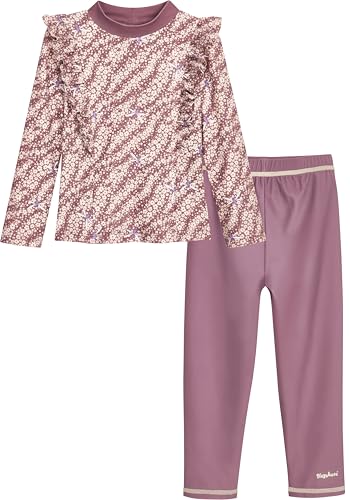 Playshoes Mädchen Zweiteiler Lang Schwimmshirt, Set Langarm Blümchen, 62-68