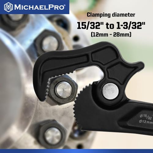 MichaelPro Self Adjusting Pipe Wrench, 8 Inch Multi-Function Spanner Adjustable Plumbing Wrench, Clamping Diameter Up to 1-3/32 Inch (28mm), Adjusting Wrench with Swivel Head by MichaelPro - Image 2