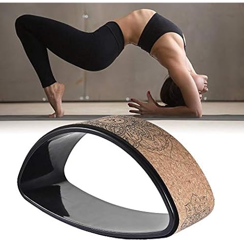 windyday Yoga Rad Natürliches Holz Zum Dehnen, Rutschfester Yoga Wheel Rolle Für Yoga Posen Dehnübung, Rückbeugen, Flexibilität, Belastbarkeit Bis 200KG (Ellipse) Cover