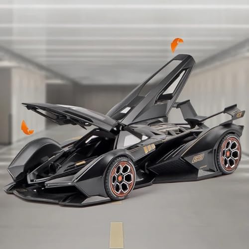 Image of 1:22 Scale Lambo V12 GT Toy Car for Kids Collection Diecast Metal Model Car with Light Sound Pull Back Openable Door