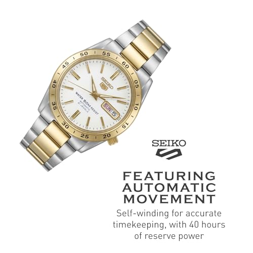 Image of SEIKO Automatic Watch for Men 5-7S Collection | Day /date Calendar, Luminous Hands, Stainless Steel Case & Bracelet, Black Dial, 7S26 Automatic Movement, 30M Water-Resistant