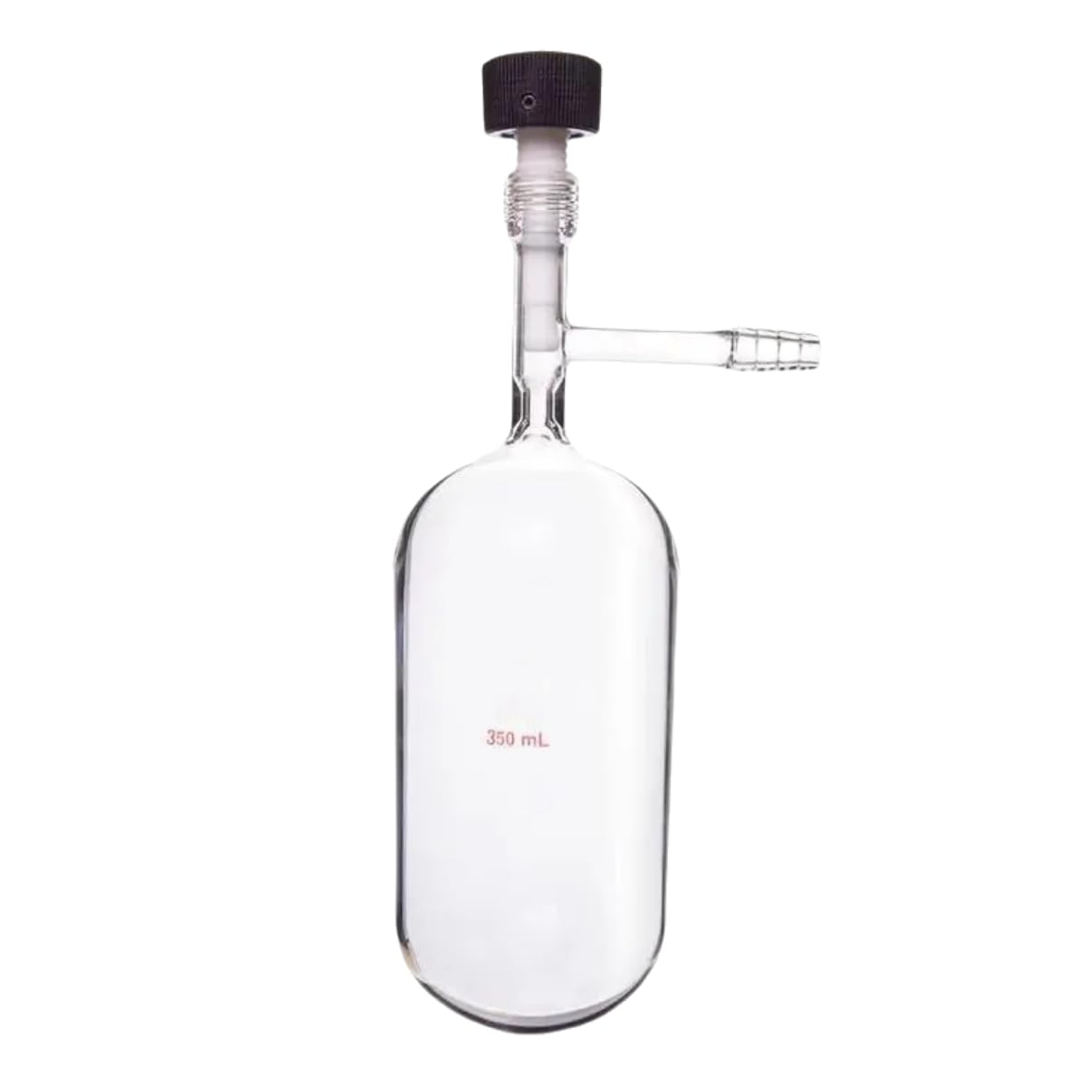 Hochvakuum-Aufbewahrungsrohr aus Borosilikatglas mit 0-4 mm Ventil und 7# Innengewinde - 1 Stück robuster Kolben for chemische Reaktionen(350ml)