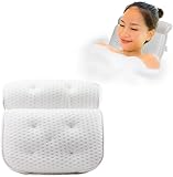 Bath Pillow - Extra Comfortable Cushioned 4D Bathtub Pillow - Bath Pillows for Tub, Jacuzzi, Hot Tub Pillow for Back and Head and Neck Support by Grace and Stella
