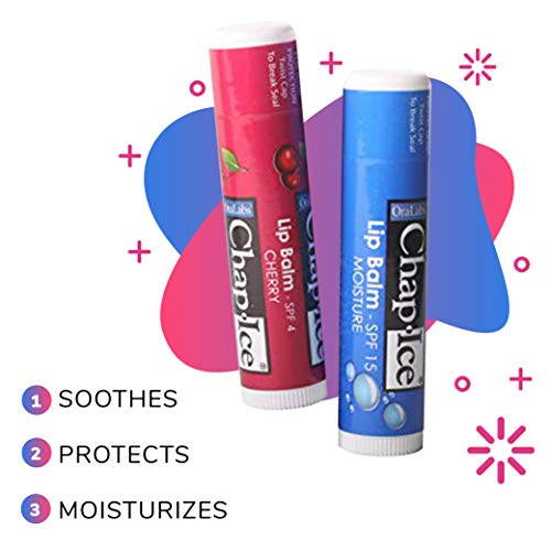 Chap-Ice | assorted lip balm - gravity feed display - moisture SPF-15, cherry SPF-4 (24 count)
