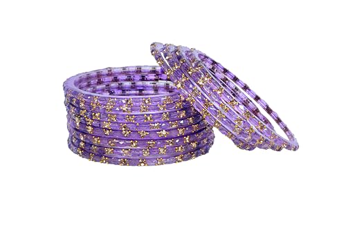 Image of Swara Creations Glass Bangles set for Women | Zirconwork Golden Raindrops Bangles Collection | Ethnic, Festive & Special Occassions(12Pcs)(SKU287)