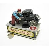 Design Toscano Model T at the Service Station Authentic Foundry Cast Iron Mechanical Bank