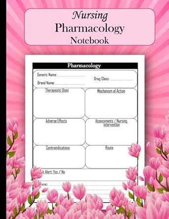 Nursing Pharmacology Notebook: Blank Medication Template book For ...