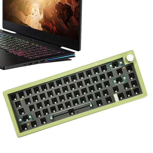 Tastiera meccanica RGB - cablata compatta retroilluminata RGB con 67 tasti portatile da gioco con manopola multimediale perfetta per uso in ufficio e