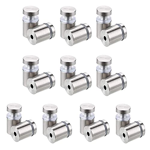 Werbung Schraube Edelstahl Acryl Abstandshalter Edelstahl Abstandshalter Für Schilder Displays, Schildhalter, Glasklemme, Klemmhalter, Schilderbefestigung Für Glas/spiegel/nägel, 20 Stück Cover