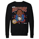 500 LEVEL Jalen Williams Oklahoma City Thunder Caricature Crewneck Sweatshirt (Black, Large)