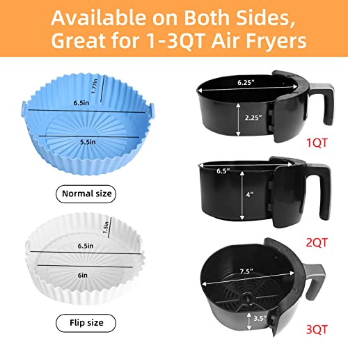 2 Pack Air Fryer Silicone Liner Round 6.5 Inch Reusable Air Fryer Silicone Basket Heat Resistant Easy Cleaning Air Fryers Silicone Pot For 1 To 3.5 Qt For Air Fryer Oven Accessories #TOP2