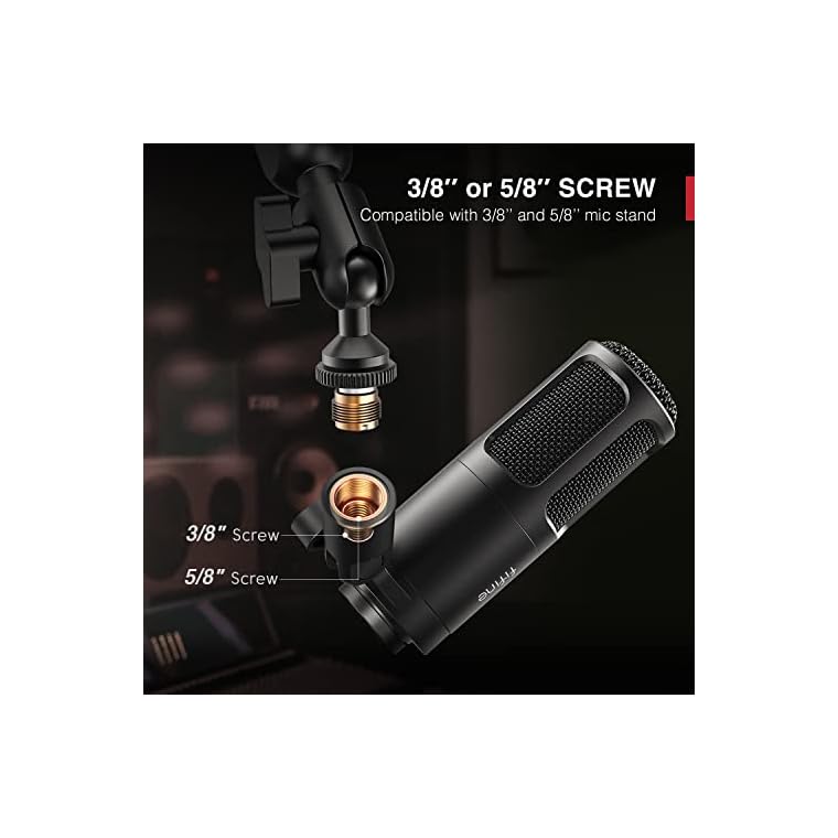 FIFINE XLR Dynamic Microphone, Vocal Podcast Microphone with Cardioid Pattern, Studio Metal Mic for Streaming Voice-Over Dubbing Video Recording, Black-K669D - Image 6