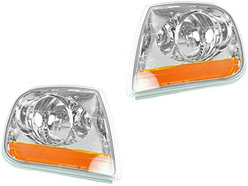 Parts N Go 2001-2003 Compatible with F-150 Parking Turn Signal Light Set Front Driver & Passenger Side Left Right - FO2521170 FO2520170 1L3Z13200BA 1L3Z13201BA