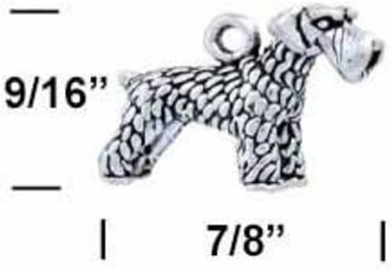 Schnauzer Dog Standing Charm for Pet Themed Jewelry Sterling Silver Jewelry Making Pendant For You