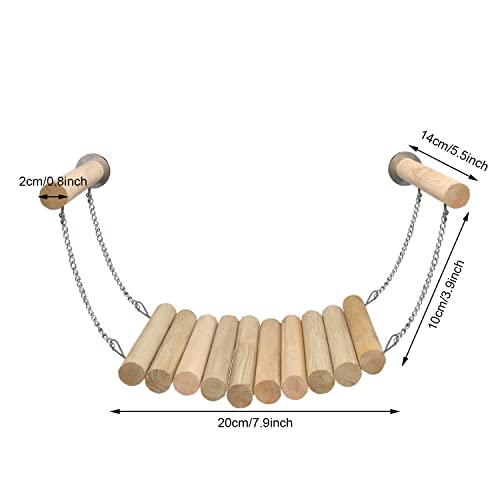 Litewoo Escada de madeira com gaiola de rede, acessórios para papagaio, periquito, calopsita, periqu