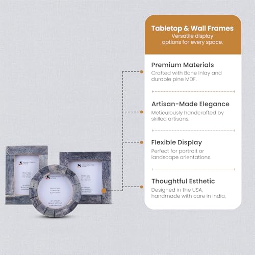 Handicrafts Home Baby Picture Frame for Newborn Girls and Boys - Shower Birthday Gifts Vintage Nursery Photo Frames Set of 3 Pieces (Grey)