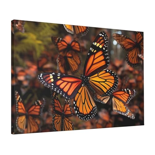Impression HD papillons monarques sur toile de haute précision pour un rendu mural net