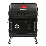 Emeril Lagasse Southern Cooker, Portable Outdoor Charcoal Grill & Meat Smoker Combo, Slow Cook, Oven Bake, for Backyard Patio, Barbecue & Tailgating, Black