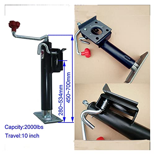 Soporte de remolque anticorrosión y trailer jack de viento superior de 2000 lbs 2