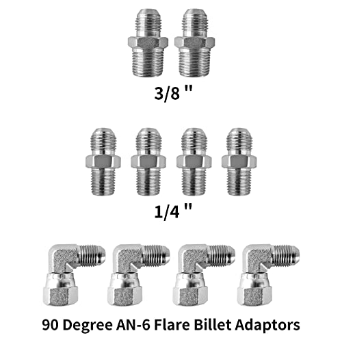 Muhize Transmission Cooling Lines - Upgrade 6An Stainless Steel Braided Lines 52 Inch For Chevy Ford Mopar Gm Gmc Buick Cadillac, Transmission Cooler Hose Line Kit Compatible With Th350 700R4 Th400 #TOP1