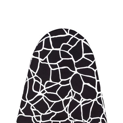 Umiin Funda para tabla de planchar, 115 × 35 cm, elástica y gruesa, con parte superior de algodón y acolchado de fieltro de 6 mm, color blanco y negro
