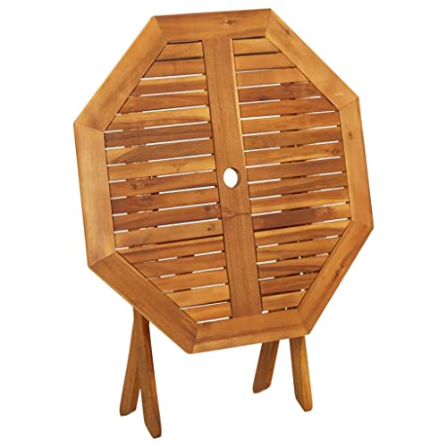 Vidaxl Outdoor Dining Table, Folding Patio Table With Umbrella Hole, Garden Furniture For Porch Deck Backyard, Farmhouse Style, Solid Acacia Wood #TOP6