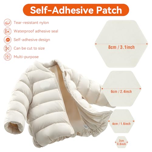 WILDREEDS 8 peças de remendos de reparo de jaquetas, impermeáveis, autoadesivos, pré-cortados, resis