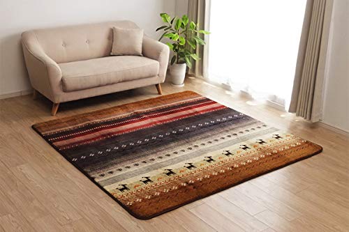 イケヒコ ラグ マット カーペット 正方形 DXラディ 約185×185cm ミックス 柔らかタッチ フランネル #5704779