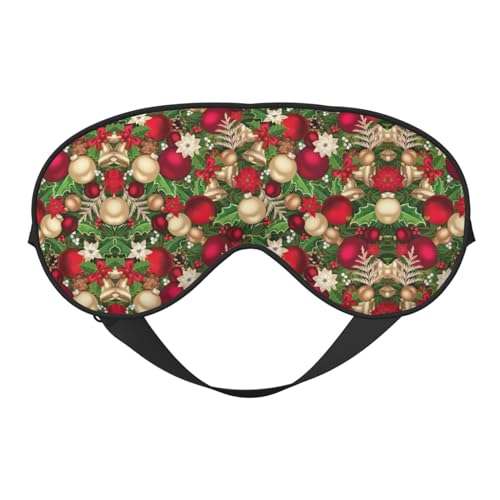 Antifaz unisex para dormir, diseño de hojas de abeto de árbol, bolas, flores, bayas, suave, cómodo, para viajes, yoga, trabajo por turnos