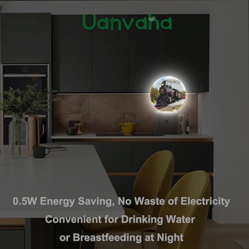 Image of Train Night Lights Plug into Wall Antique Freight Steam Train Rural Scenery Night Light Dusk to Dawn Sensor LED Lighting for Home Bedroom Bathroom Living Room Farmhouse Decor
