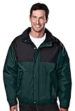 Tri Mountain Men's Colorblock nylon jacket with fleece lining, FOREST GREEN / BLACK, 6XLT