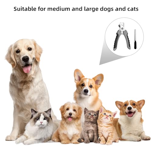 Hitele Dog Nail Clipper,Professional Pet Nail Clipper with Safety Guard to Avoid Over Cutting,Sharp Pet Nail Clippers for Medium and Large Dogs and Cats,Professional Pet Grooming Tools